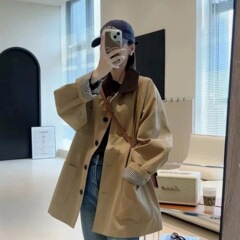 韩系短款风衣外套女2025秋季新款小个子休闲百搭高级感超好看上衣