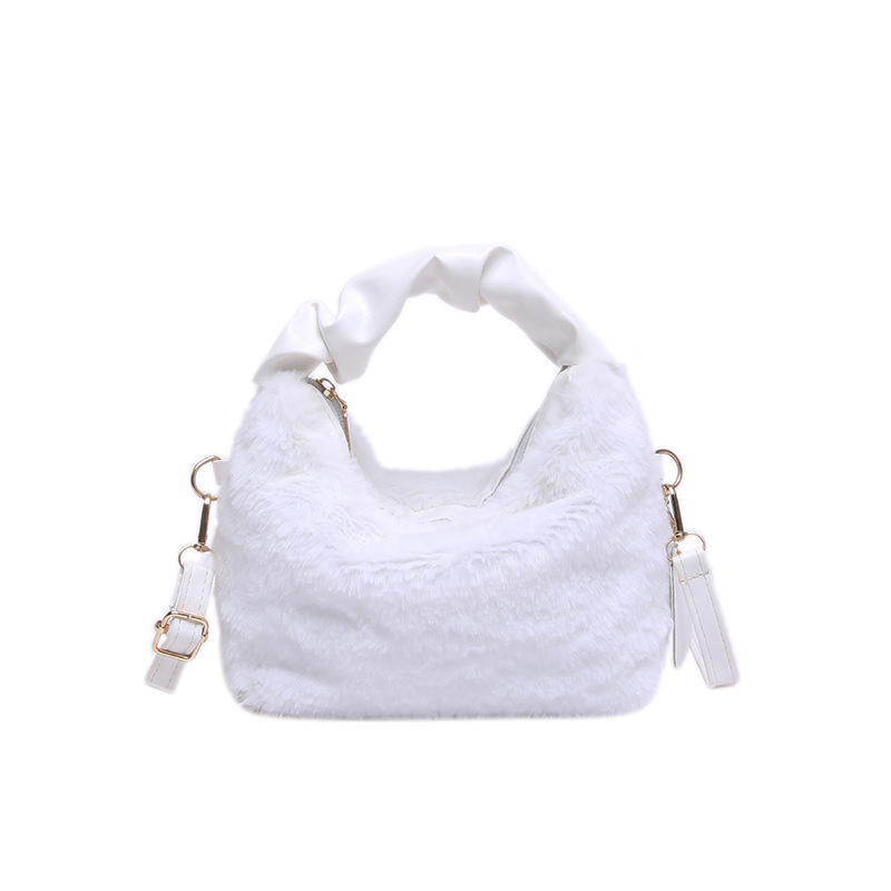Bolso de moda peludo invierno 2024 nuevo estilo simple bolso de hombro simple bolso de ocio estilo coreano