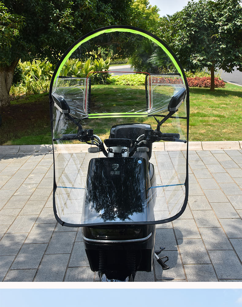 Zippered Electric Motorcycle Windscreen, Transparent Cold-Proof, Rain-Proof, Windproof Cover, Widened and Thickened Rain Shield for Electric Scooters