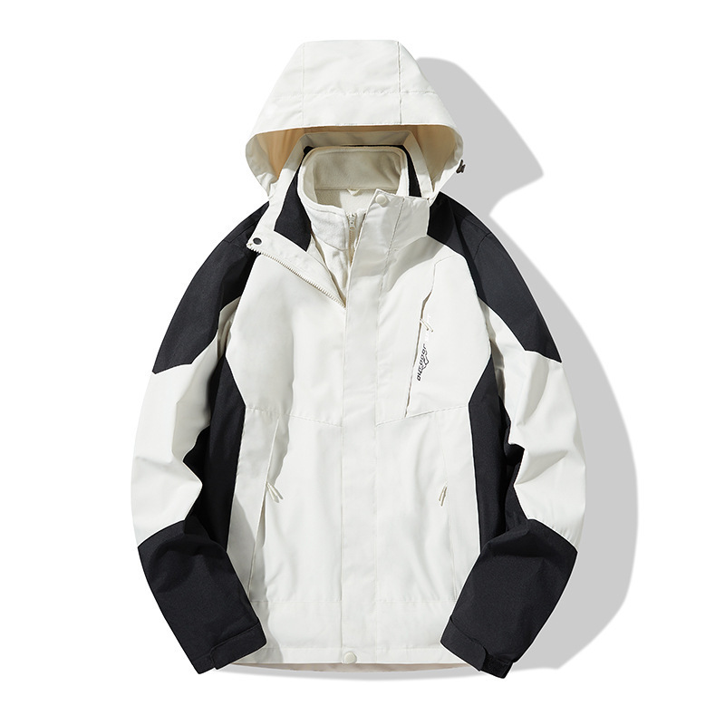 Chaqueta Impermeable 3 en 1 de Dos Piezas para Mujer A Prueba de Viento Desmontable para Exterior