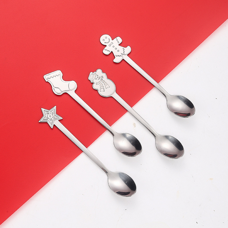 クロスボーダーステンレス食器クリスマスコーヒースプーン高颜値ins攪拌スプーンかわいいデザートスプーンクリエイティブお土産|undefined