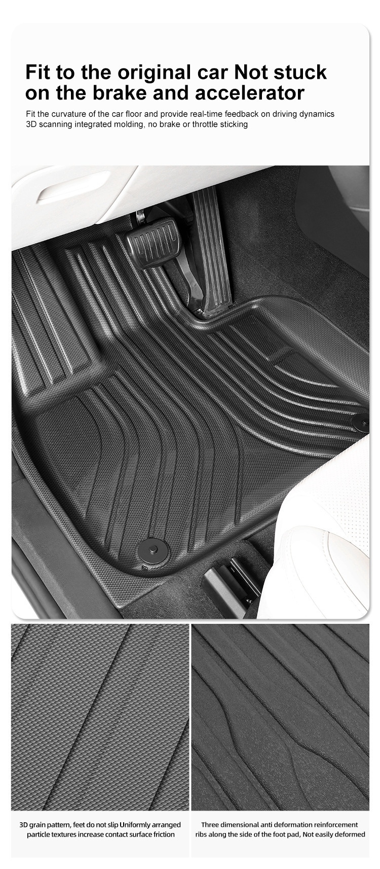 Car floor mats for 22-24 Rivian R1T, TPE