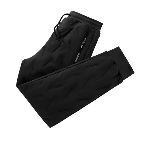 Winter Thick Lamb Wool Cotton Pants for Men, Winter Sports Loose Plus Size Casual Pants, Windproof Fleece Lined Warm Pants