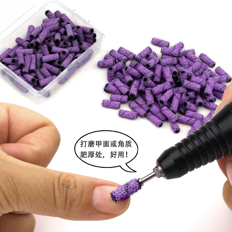 Transfronterizo 3mm manicuras pequeño anillo de arena tallado molienda de uñas para eliminar la piel muerta pretratamiento mini pulido anillo de arena púrpura pequeño