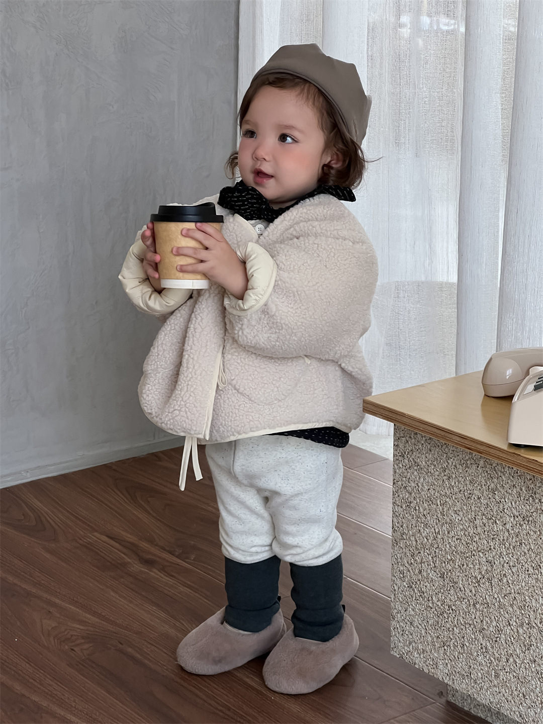 Niñas invierno suéter abrigo de piel ropa gruesa ropa infantil coreana ropa de invierno bebé abrigo de peluche cardigan para niños