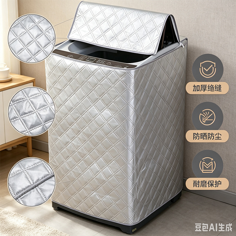 Thickened washing machine cover, waterproof, sunproof, and dustproof, suitable for both top-load and front-load washing machines, with an open-top design, heat-resistant, and durable protective cover Thickened washing machine cover, waterproof, sunproof, and dustproof, suitable for both top-load and front-load washing machines, with an open-top design, heat-resistant, and durable protective cover