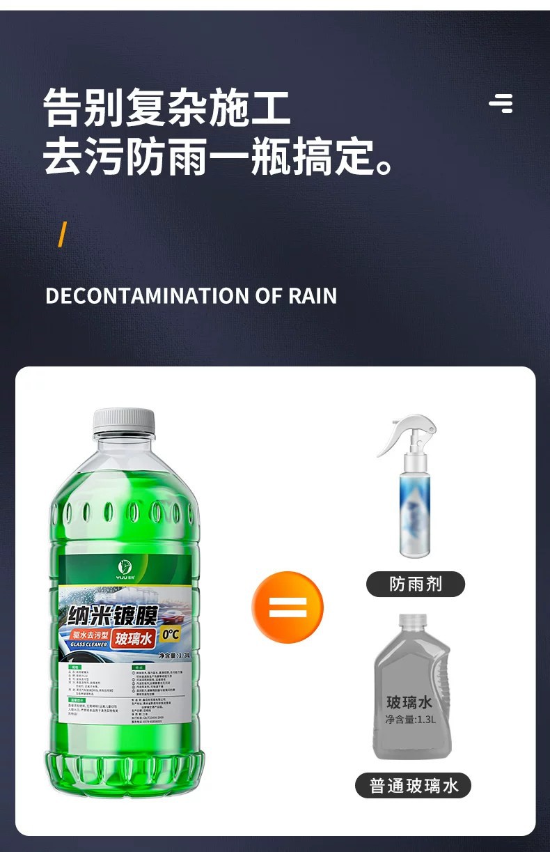 Windshield anti-rain cleaner, oil film remover, water-repellent coating glass cleaner, automotive supplies