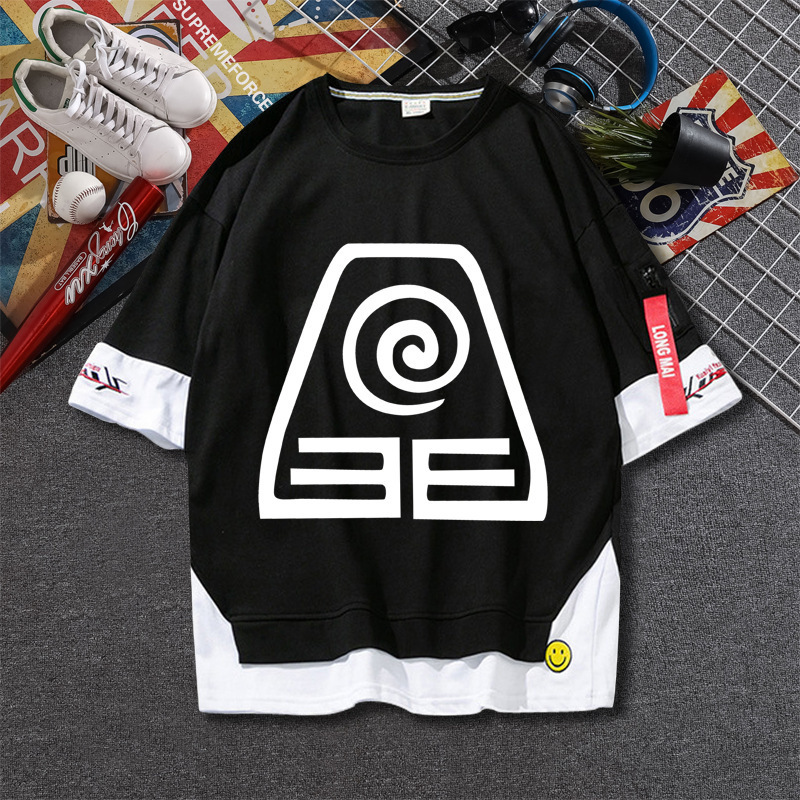 Cross-border Foreign Trade Animation Shentong Peripheral Clothes Fake Two-piece Short-sleeved T-shirt Clothing