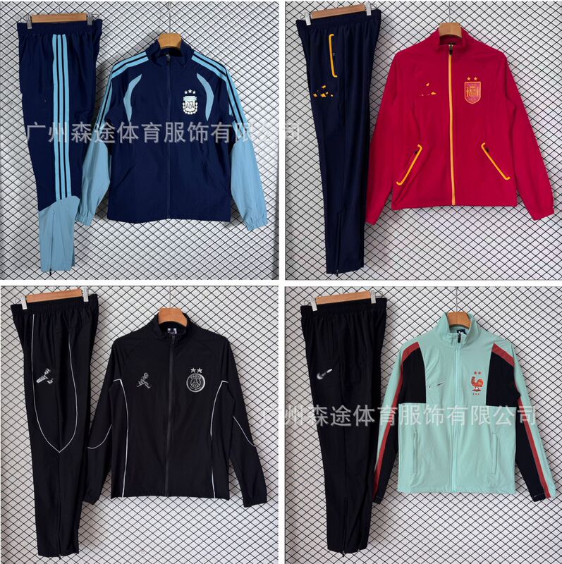 Spanish long-sleeved windbreaker suit, Mexican Arsenal royal blue jacket, Brazilian training uniform, sports jacket