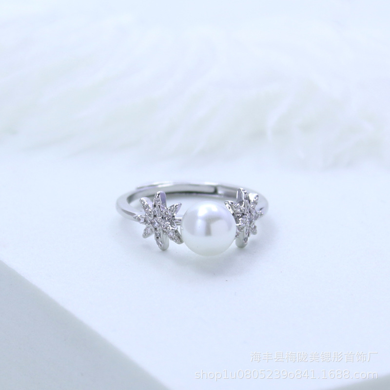 Brand small design adjustable ring with zircon