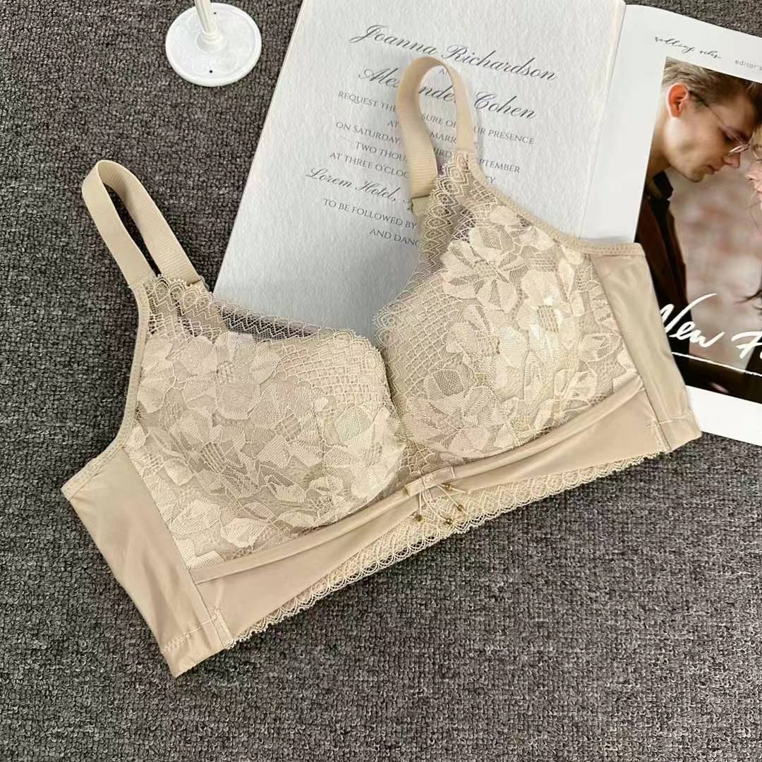 Nuevo sujetador de alta calidad de moda de encaje jacquard transpirable ajustable confortable cuatro botones tipo ropa interior de mujer