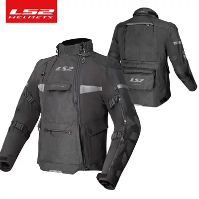 Ls2 Motorcycle Riding Suit Men's Winter Rally Suit Set Windproof Waterproof Warm Motorcycle Racing Suit All Seasons (Motorcycle Safety Supplies) - mj166-black-m