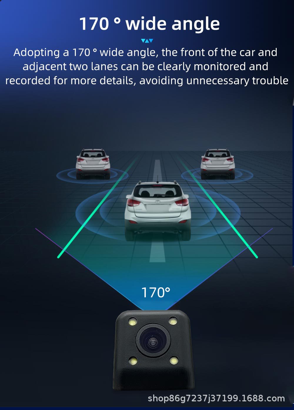 High-definition AHD reversing camera with large screen, starlight night vision, dedicated for car rearview