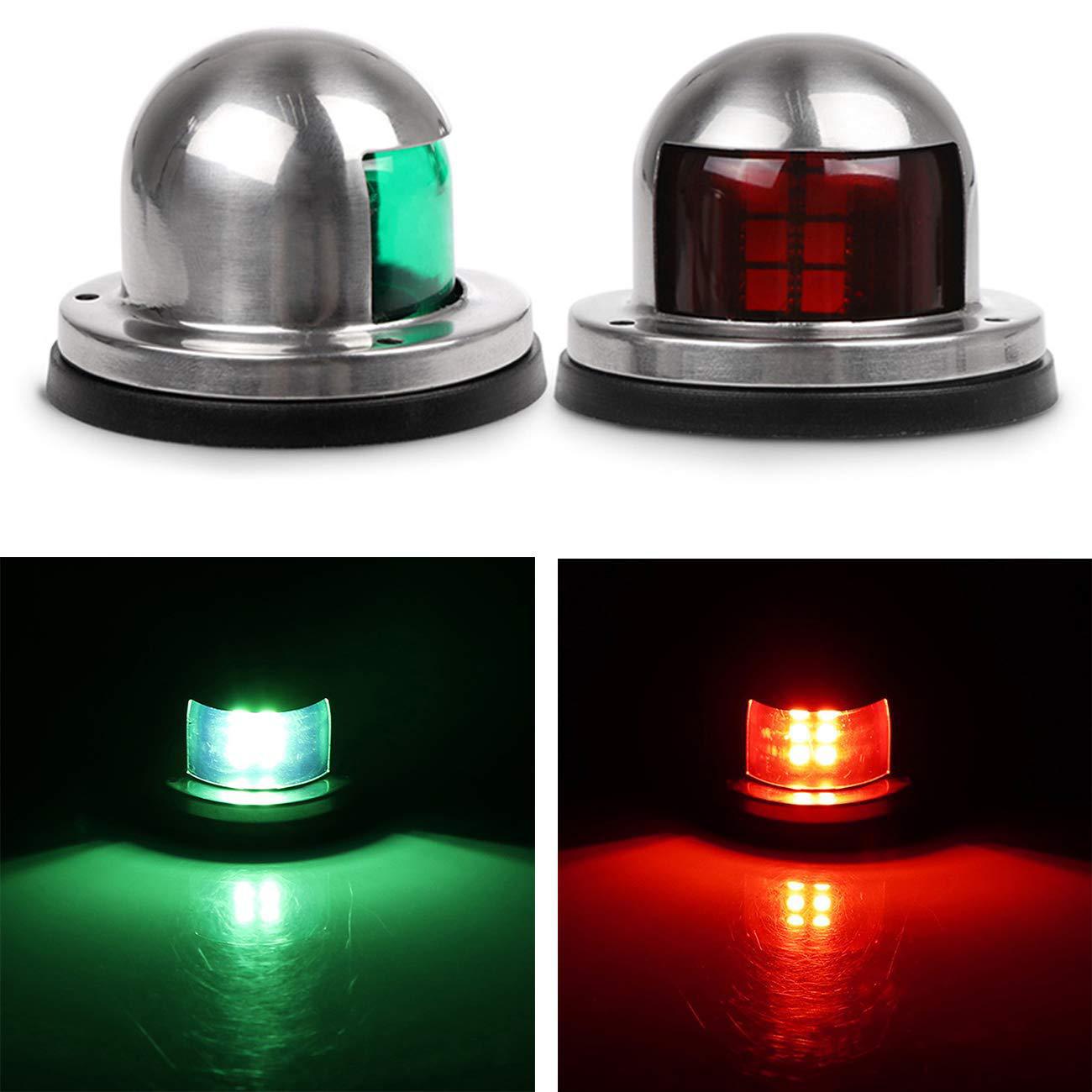 12V car yacht stainless steel marine LED navigation light red and green signal light starboard light indicator accessories