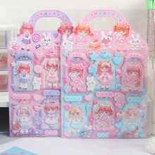 斯普甜喵妹妹镂空相框泡泡贴 DIY换装御守泡泡贴卡通装饰手账贴画