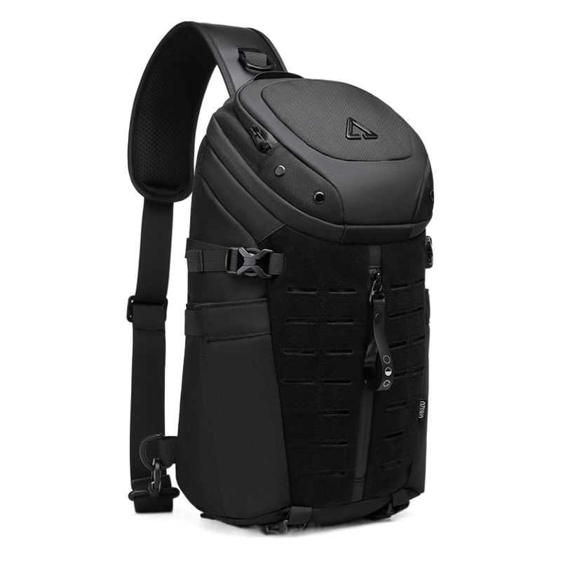 Ozuko Tactical Chest Bag Crossbody Bag Wear-Resistant Multi-Compartment Adjustable Shoulder Strap Men's Outdoor Cycling Shoulder Bag