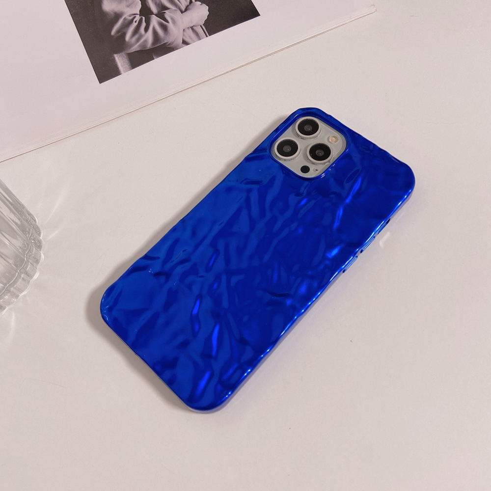 Silicone Phone Case For Iphone 13 Pro Max And 12 Blue Foil Case_voghion.com