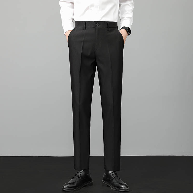 2024 Men's Casual Trousers TR Fabric Slim-fit Small Straight Business Men's Pants Commuter Men's Pants