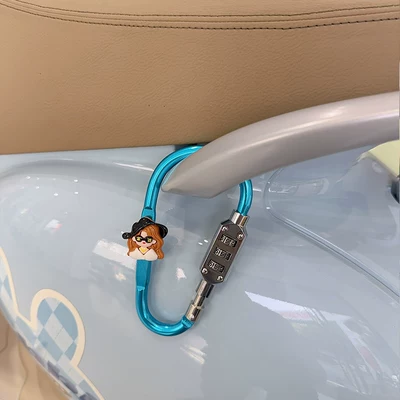 Helmet lock – lock for girls, aluminum - aluminum-alloy-materialblue-model-black-rich-lady