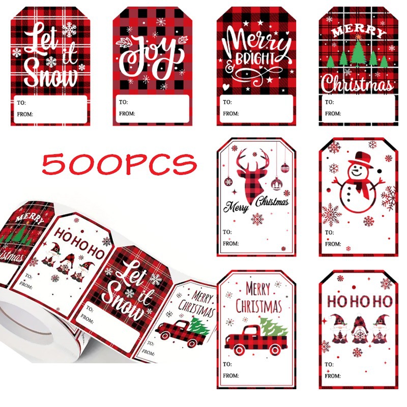 2.36*1.57英寸,圣诞节主题,节日祝福装饰礼品系列不干胶贴纸标签