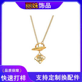 欧美风铜质复古气质吊坠项链 经典个性潮流女士颈部饰品配饰