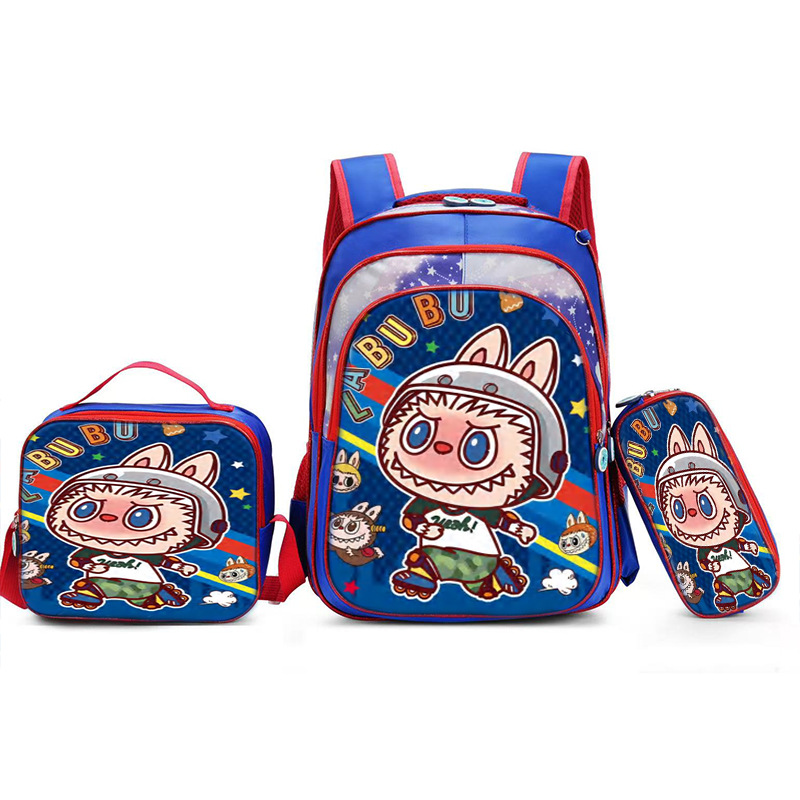 Nuevo Kpop América del Sur 16 pulgadas tres piezas juego de tirón para niños 3D brujas caza mochila de hombro para estudiantes doble espalda