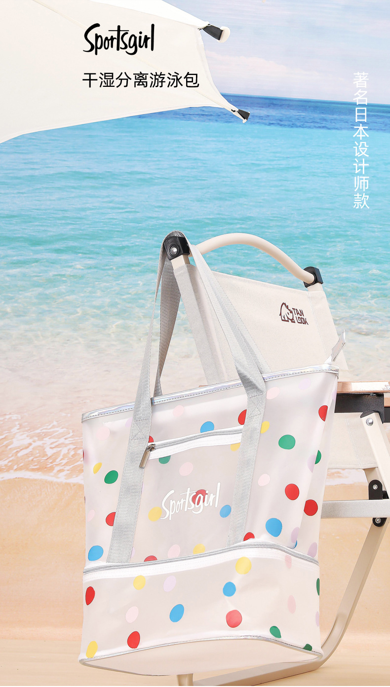SPORTSGIRL 水泳バッグ PVC透明大容量 フロスト洗面バッグ 携帯可能 入浴バッグ 