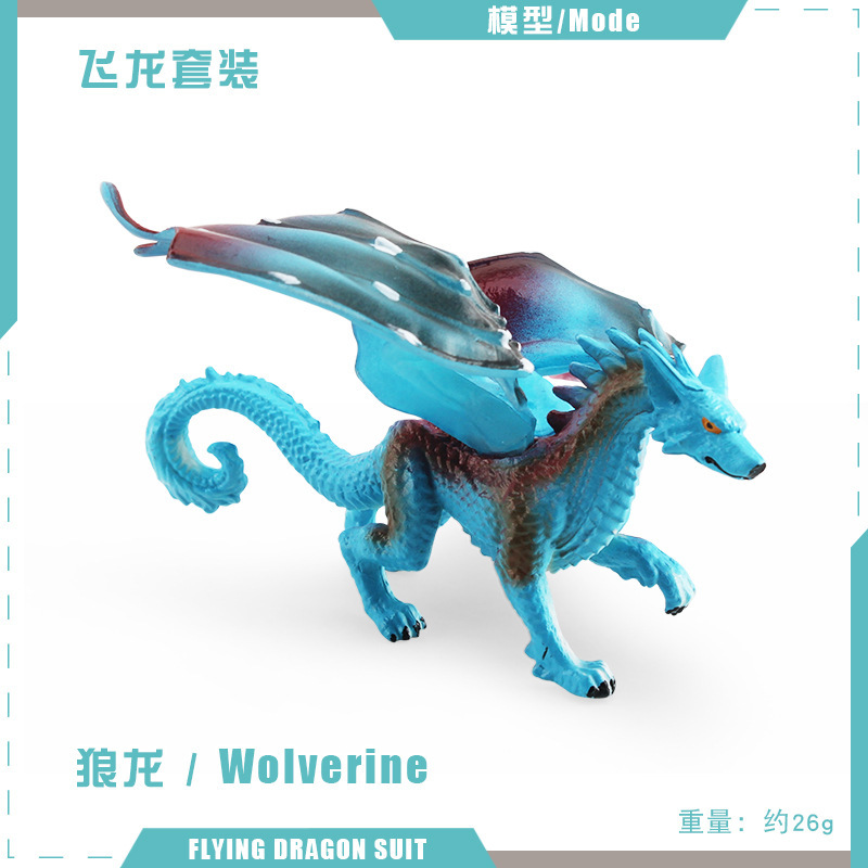 Exportación transfronteriza simulación de mitología occidental dragón modelo dragón de hielo dragón de acero fuego águila lobo dragón adornos estáticos de escritorio