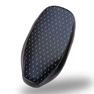 Insulation Electric Car Seat Cover | Motorcycle cushion - black-small-flower-surface-thick-black-edge-teeth-large