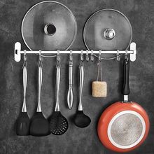 不锈钢挂钩厨房墙壁挂杆免打孔厨卫用品放厨具置物架壁挂五金挂件