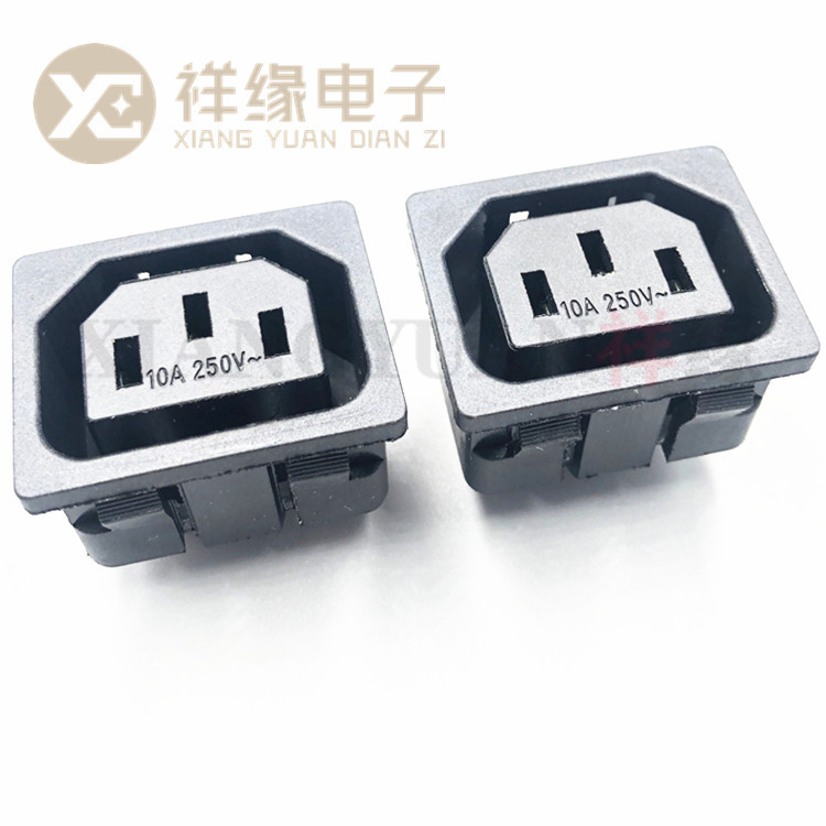 厂家 供应电源插座反向AC-006卡式电源母座 带螺丝品字AC电源插座