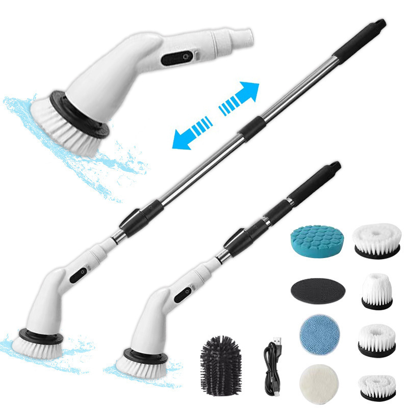 Cross-border Wireless Cleaning Brush Electric Bathroom Tile Bath Brush Household Toilet Brush Handheld Retractable Floor Washing Brush