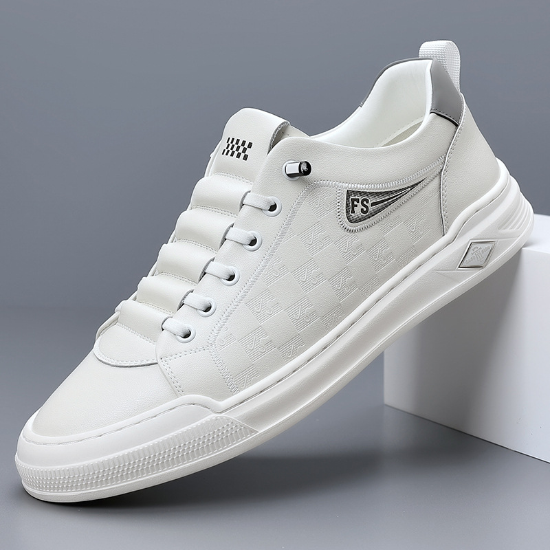 Verano nuevos zapatos casuales para hombres, zapatos blancos simples coreanos, cordones bajos, zapatos deportivos ligeros y transpirables para hombres transfronterizos