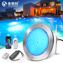 国境を越えた超薄型ステンレスモデルledプールライト壁掛け式穴なし防水七彩携帯電話app水中ライト