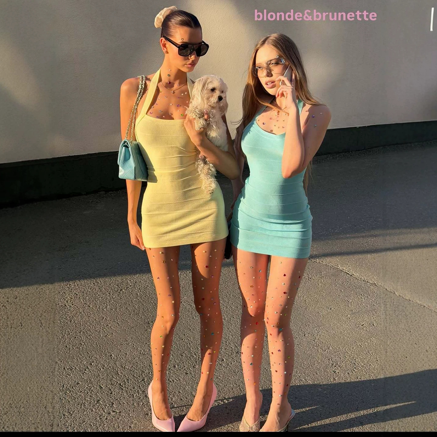 European and American foreign trade women's clothing wholesale: fashionable halter neck backless candy-colored bandage dress, slim-fit dress, sexy hot girl dress