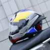 Blue Gundam with lens