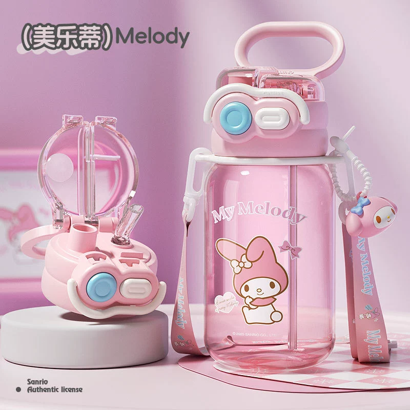 Cute children's high quality straw with glass, capacious handheld glass