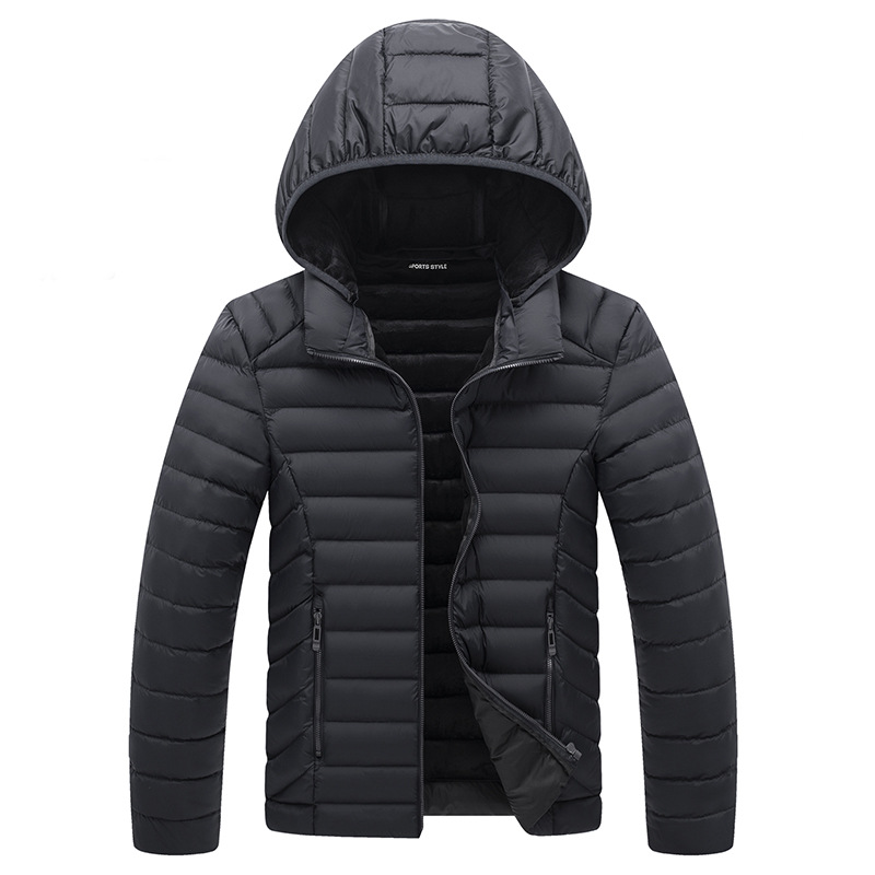 Amazon transfronterizo de los hombres de lana forrada engrosada ropa de algodón acolchado con capucha Pat ropa de algodón acolchado costilla de algodón europeo y americano de suministro de comercio exterior al por mayor