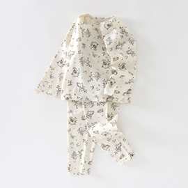 儿童休闲保暖家居服长袖套装长裤柔软舒适男女宝宝春秋保暖a类