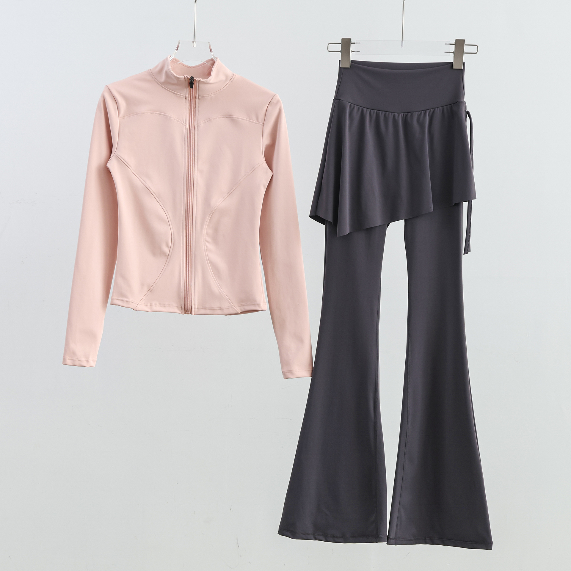 Yoga Clothes for Women 25 Autum New Long-Sleeved Zipper Running Professional Gym Wear Slimming Look Two-Piece Set