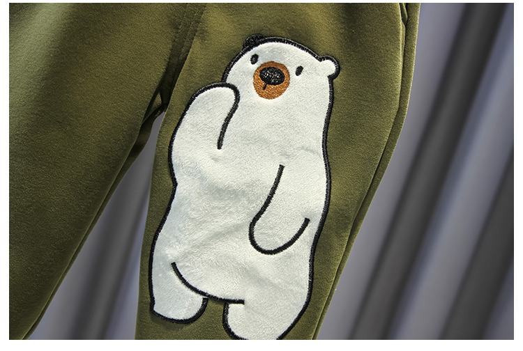 Boys Handsome Middle and Young Children's Baby 2023 New Winter Fashion Plush Thickened Sweater Western Style Two Piece_voghion.com