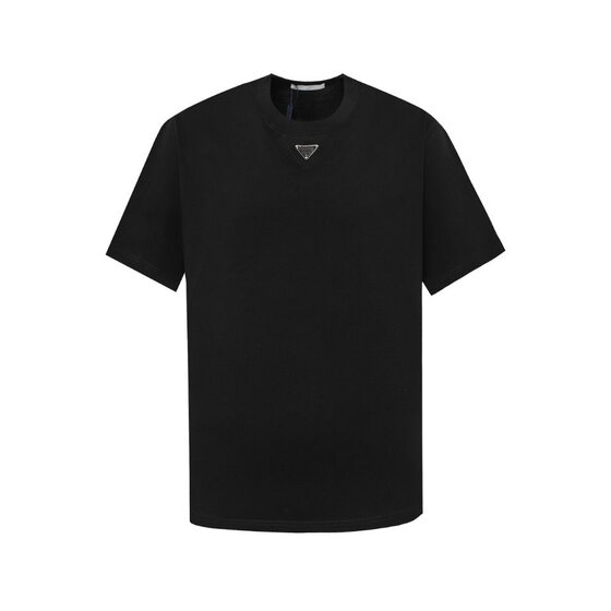 Correct Version Tide Brand P 25SS New Triangle Standard Special Machine Line Round Neck Short Sleeve T-shirt OS Version INS