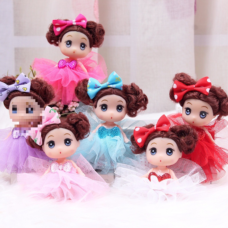 9cm Mini Doll Creative Vinyl Toy Doll Constant Tide Confused Barbie Princess Set Gift Bag Hanging