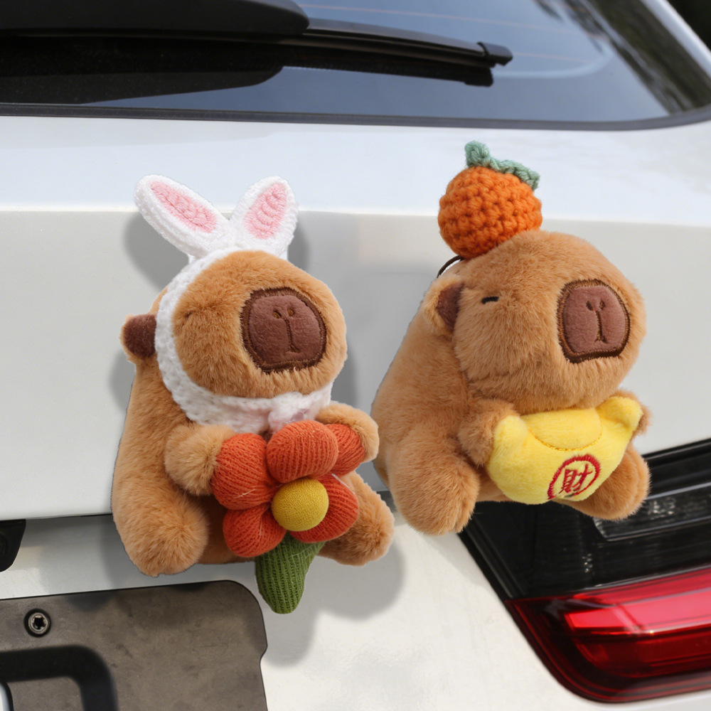 Aplicable para Tesla accesorios de cola de automóviles muñecas pegatinas de automóviles de muñecas Capibara clips muñecas accesorios de automóviles exteriores