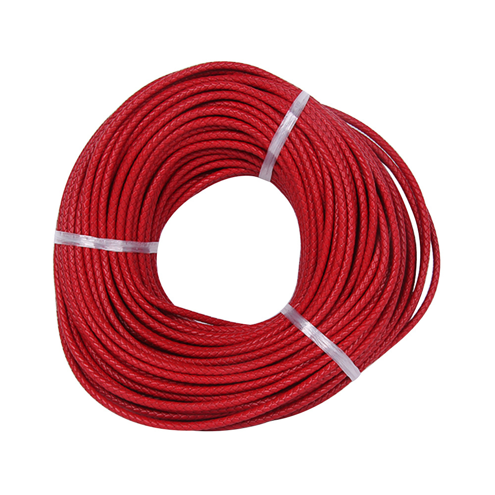 Pulsera de cuerda de cuero de vaca de primera capa cuerda de cuero Zhou Sheng mismo estilo cuerda de cuero tejida adecuada para Zhou Sheng cuentas de la suerte accesorios de joyería de oro duro