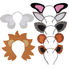 High-end New Halloween Animal Headband Cute Dog Rabbit Fabric Iron Buckle Children's Costume Accessory