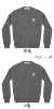 Men's dark gray V-neck white heart