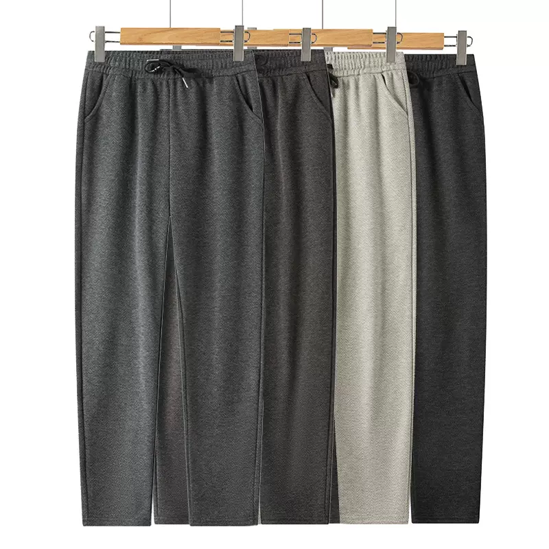 2025秋冬新款中老年羊绒女裤 加绒加厚立体高腰人字纹系绳休闲裤