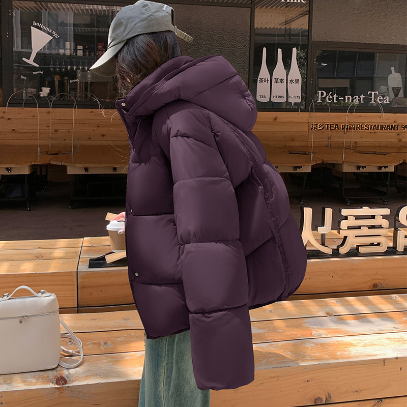 2025, invierno nuevo estilo coreano suelto femenino delgado exterior pequeño alto abrigo corto caliente moda