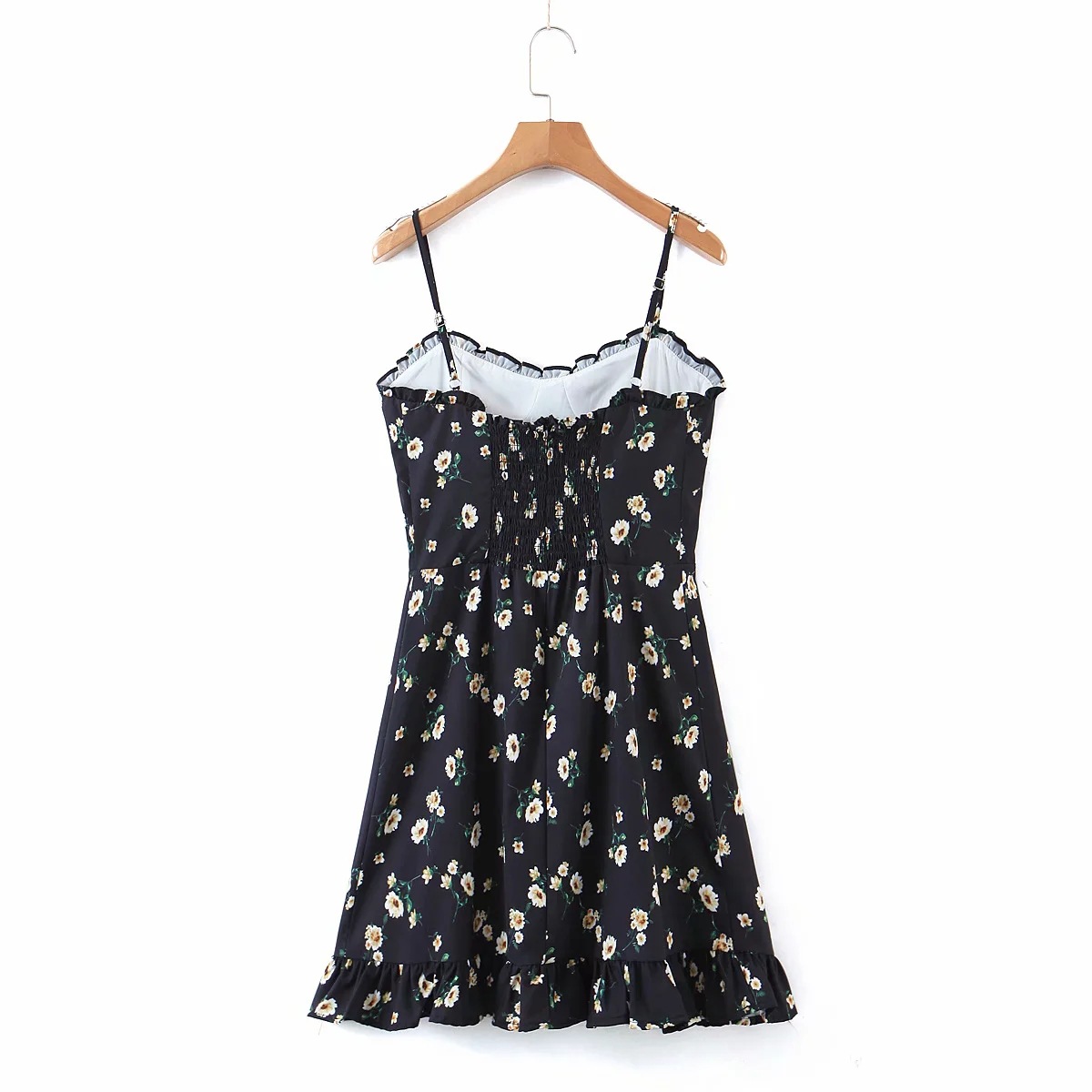 fashion small floral lotus leaf sling dress NSAC32721